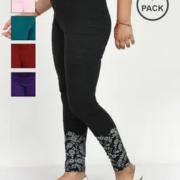 indiweaves Pack of 5 Floral Print Leggings-picture-18