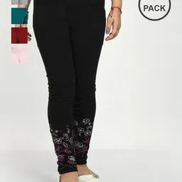 Pack of 5 Floral Print Leggings with Elasticated Waist-image-71