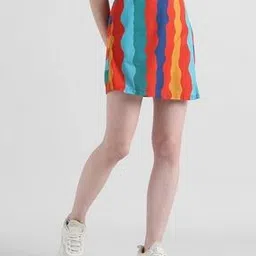 Women Colourblock Washed Skorts-image-19