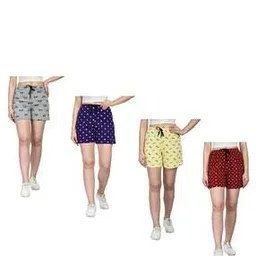 indiweaves Pack of 4 Printed Shorts with Drawstring Waist-picture-47