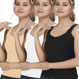 alba Pack of 3 Cotton Scoop-Neck Camisoles image 1