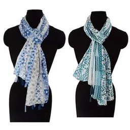 jvnine Pack of 2 Floral Print Scarves with Tassels-picture-10