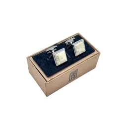 the tie hub Men Square Shaped Stone-Studded Cufflinks image 1