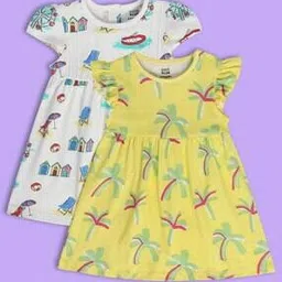 miniklub Girls Pack of 2 Printed Fit & Flare Dresses-picture-41