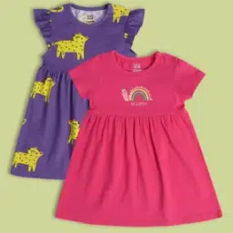 miniklub Girls Pack of 2 Printed Cotton A-Line Dresses-picture-11