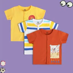 miniklub Boys Pack of 3 Striped Cotton Jhablas image 1