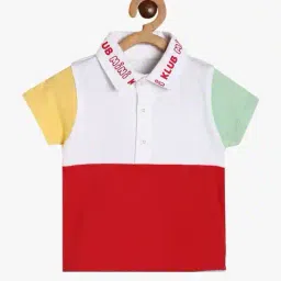 miniklub Boys Colourblock Cotton Polo T-Shirt image 1