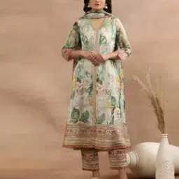 Women Floral Print A-Line Kurta with Pants & Dupatta-picture-35