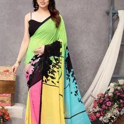 svaraa Printed Saree with Running Blouse Piece-picture-29
