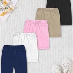 trampoline Girls Pack of 5 Cotton Cycling Shorts-picture-44