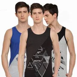 dollar athleisure Pack of 3 Typographic Print Sleeveless Vest-picture-37