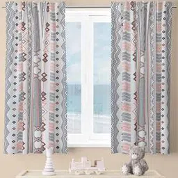 aazeem Set of 2 Geometric Print Window Curtains-picture-17