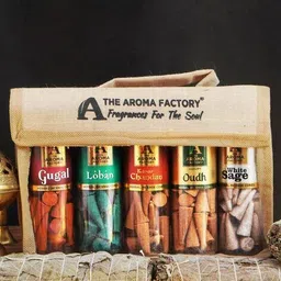 the aroma factory Pack Of 5 Incense Dhoop Cones Set with Holder  image 1
