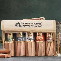 the aroma factory Pack Of 5 Incense Dhoop Batti Set with Holder -picture-51