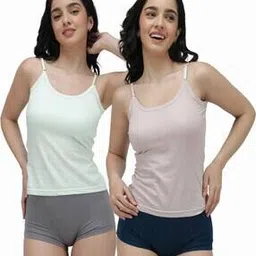 amul comfy Women Cotton Camisole Pack of 2 -picture-25