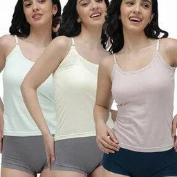 amul comfy Women Cotton Camisole Pack of 3-picture-15