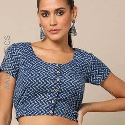 indie picks Block Print Front-Open Blouse-picture-7