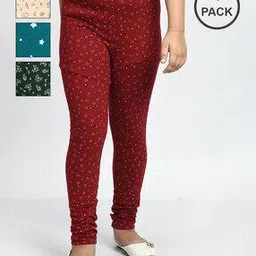 pixie n prince Pack of 4 Ankle-Length Floral Print Leggings-picture-26