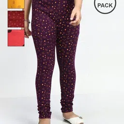 pixie n prince Pack of 4 Ankle-Length Floral Print Leggings image 1