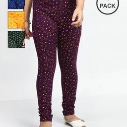 pixie n prince Pack of 4 Ankle-Length Floral Print Leggings-picture-34