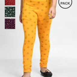 pixie n prince Pack of 4 Eco-Friendly Floral Print Leggings image 1