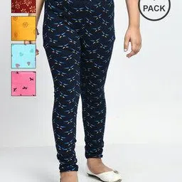 pixie n prince Pack of 5 Girl Floral Print Leggings with Elasticated Waist-picture-45
