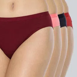 beach curve Women Pack of 4 High-Rise Seamless Cotton Briefs image 1