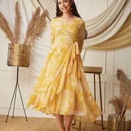 mizuki Girls Tropical Print Maxi Wrap Dress-picture-33