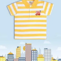 miniklub Boys Striped Cotton Polo T-Shirt-picture-50