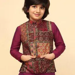 kisah Printed Waistcoat with Welt Pockets-picture-47