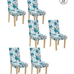 cortina eyelet curtain Pack of 6 Floral Print Chair Covers-picture-45