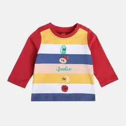miniklub Boys Striped Cotton Crew-Neck T-Shirt-picture-12