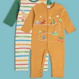 miniklub Infants Pack of 2 Printed Rompers-picture-49