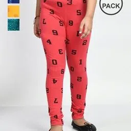 pixie n prince Girls Cotton Printed Ankle Length Leggings  -picture-29