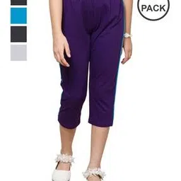 pixie n prince  Girls Pack of 5 Cotton High Rise Capris-picture-21