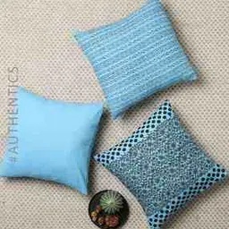 indie picks Set of 3 Handblock Printed Cushion Covers 16" x 16"-picture-19