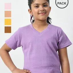 pixie n prince Girls Slim Fit V Neck T-Shirt-picture-28