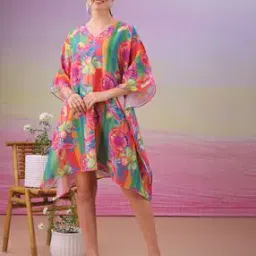 label aarna Women Muslin Cotton Floral Kaftan-picture-12