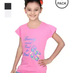 pixie n prince  Girls Pack of 3 Regular Fit Cotton T-shirt    -picture-17