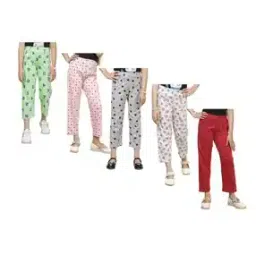 indiweaves Pack of 5 Graphic Print Pyjamas-picture-44