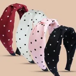 oomph HRO47-48-49-50-Pack Of 4 Polka-Dot Knotted Hair Bands-picture-27