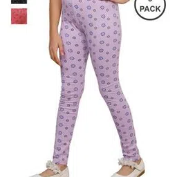 indiweaves Pack of 3 Graphic Print Leggings with Elasticated Waist-picture-42
