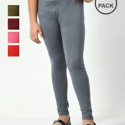 kayu Pack of 5 Girls Leggings with Elasticated Waist-picture-31