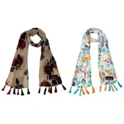 stole villa Pack of 2 Women Cotton Printed Scarf -picture-12