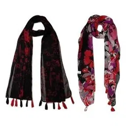 stole villa Pack of 2 Women Cotton Printed Scarf -picture-23