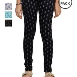 indiweaves Pack of 4 Printed Leggings with Elasticated Waist-picture-18