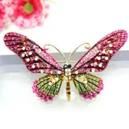 yellow chimes Stone-Studded Butterfly Designed Brooch-picture-46