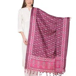 a r silk dupatta hub Ikat Print Dupatta with Tassels-picture-28