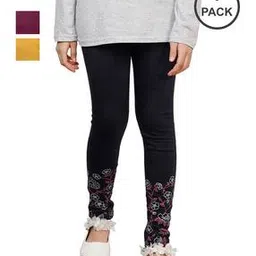 indiweaves Pack of 3 Floral Printed Leggings-picture-30