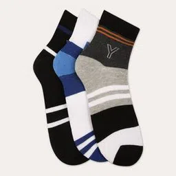 yousta Men Pack of 3 Striped Ankle-Length Socks-picture-33